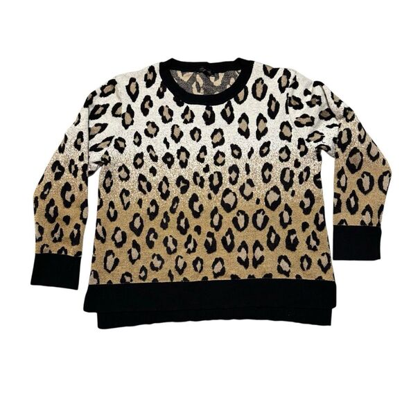 Ann Taylor Women's High Low Hemline Ombre Leopard Wool Blend Sweater Size XXL - Picture 1 of 7